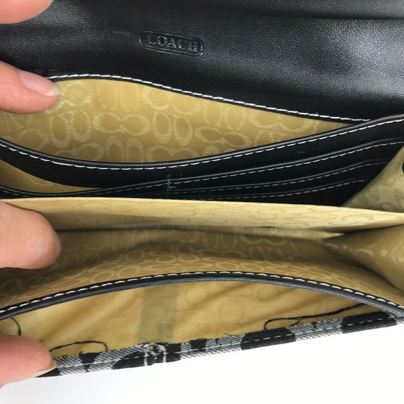 COACH POPPY SIGNATURE WALLET LEATHER AND CANVAS - Picture 6 of 11